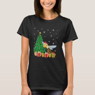 Bumble Bee Xmas Tree Lighting Santa Hat Bumble Bee T-Shirt
