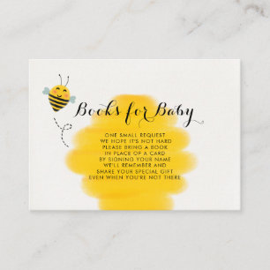 Bumble Bee Yellow Baby Shower Book Request Enclosure Card