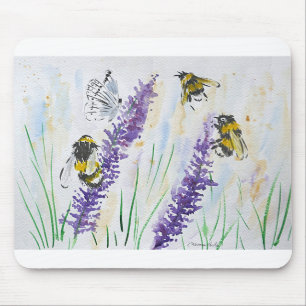Bumble bees and Lavender Mouse Mat