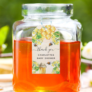 Bumble bees Baby shower floral honey thank you Gift Tags