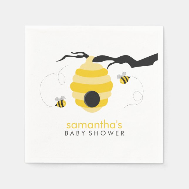 Bumble Bees Baby Shower Napkin (Front)