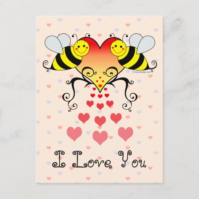 Bumble Bees I Love You Postcard (Front)