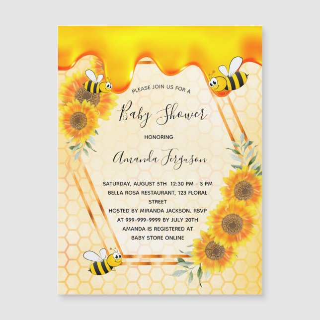 Bumble bees sunflowers mum to bee baby shower (Front)