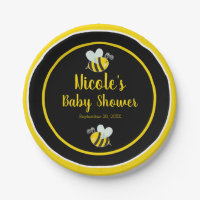 Bumble Black & Yellow White Bee Theme Baby Shower