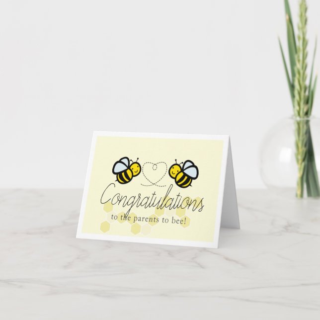 Bumble/Honey Bee Parents Congratulations Card (Front)