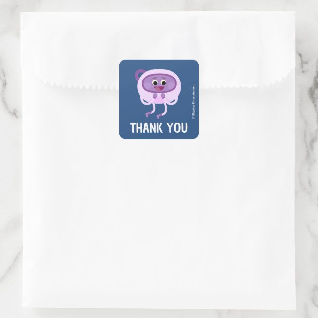 Bumble Nums Space Birthday Thank You  Square Sticker (Bag)