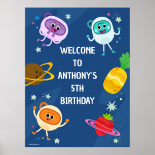 Bumble Nums Space Birthday Welcome Poster