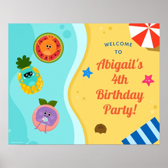 Bumble Nums Summer Birthday Welcome Poster (Front)
