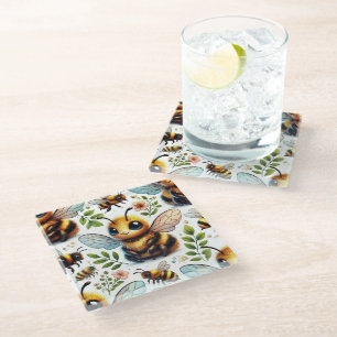 Bumble of Joy Glass Coaster