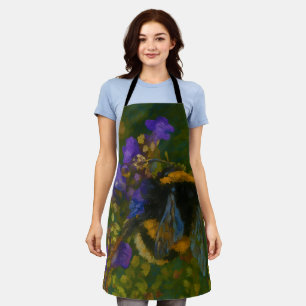Bumblebee Among Purple Blooms Apron
