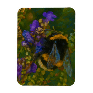 Bumblebee Among Purple Blooms Magnet