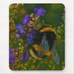 Bumblebee Among Purple Blooms Mouse Mat