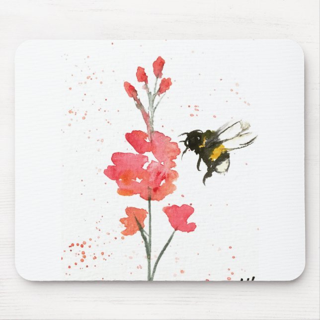 Bumblebee and flower mouse mat (Front)