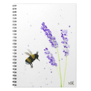 Bumblebee and lavender notebook