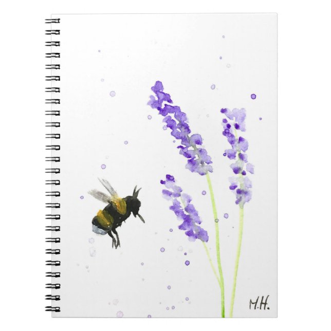 Bumblebee and lavender notebook (Front)