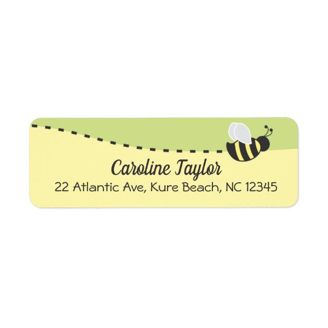 Bumblebee Baby Shower Address Label, Colorblock (Front)