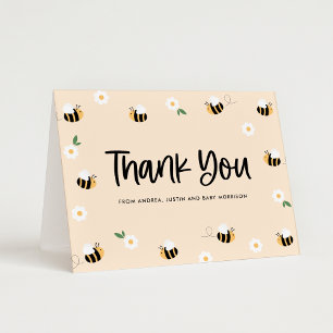 Bumblebee Baby Shower Blank Thank You Card
