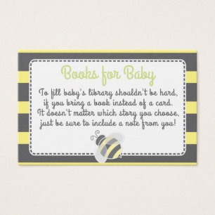 Bumblebee Baby Shower Book Request Card