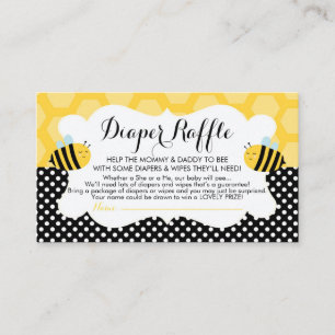 Bumblebee Baby Shower Diaper Raffle   Book Request Enclosure Card