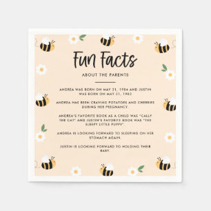 Bumblebee Baby Shower Fun Facts Napkin