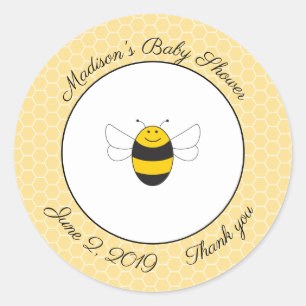 Bumblebee baby shower thank you stickers for favou