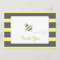 Bumblebee Baby Shower Thank You yellow and black