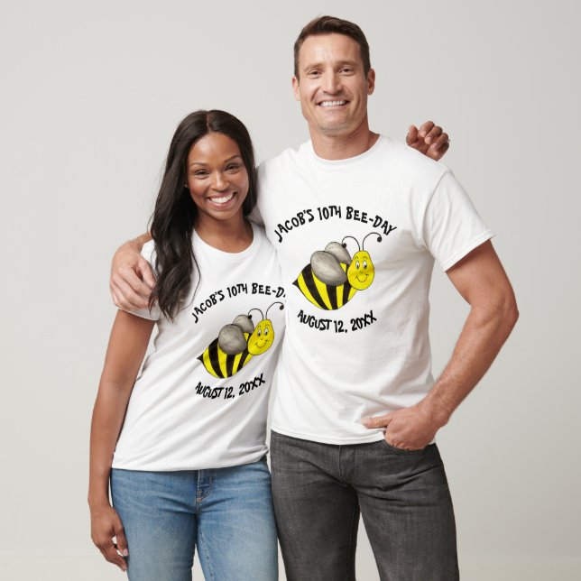 Bumblebee Bee-Day Personalised Birthday Party T-Shirt (Unisex)