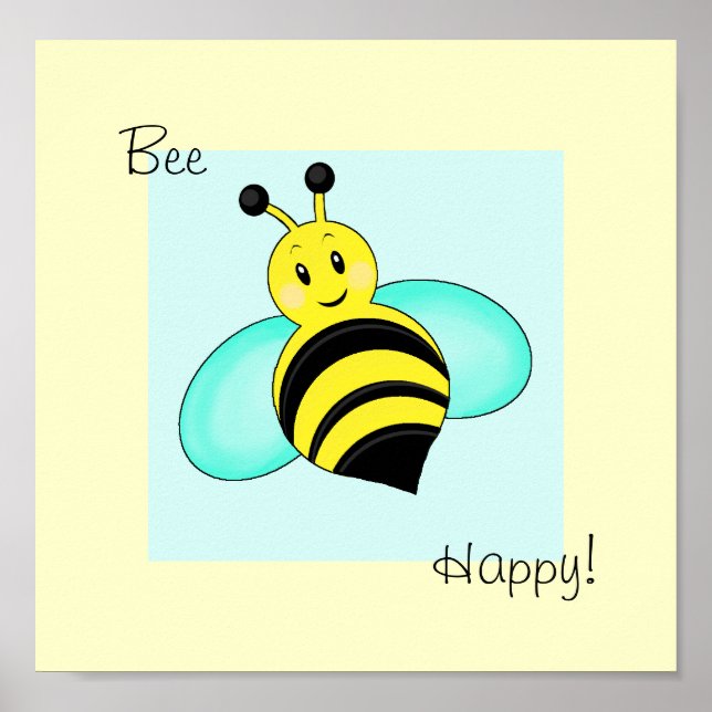 Bumblebee "Bee Happy" Print (Front)