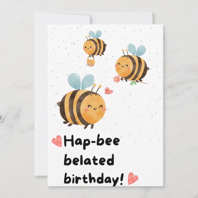 Bumblebee Belated Birthday  Card (Front)