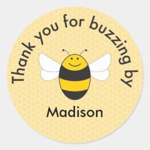 Bumblebee birthday thank you sticker