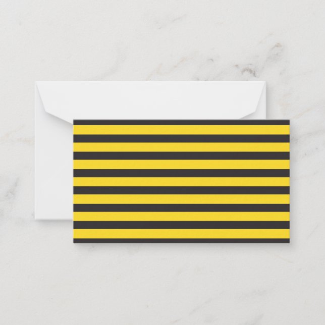 Bumblebee Black Yellow Horizontal Lines Bumble Bee Card (Front)