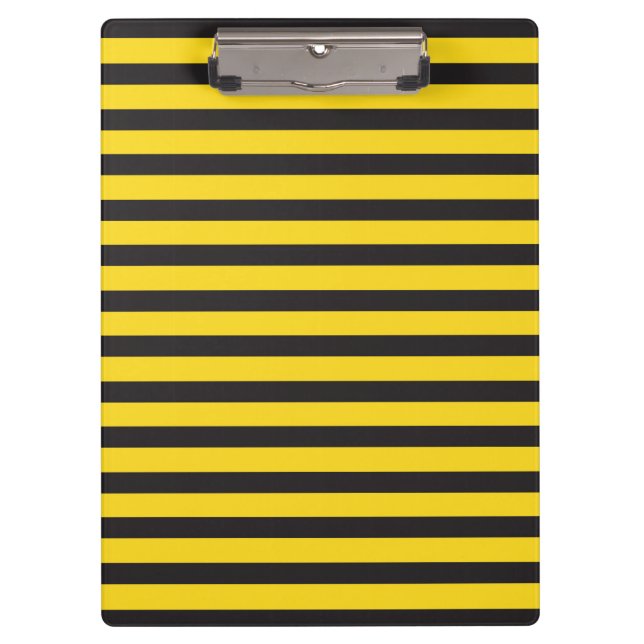 Bumblebee Black Yellow Horizontal Lines Bumble Bee Clipboard (Front)