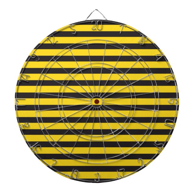 Bumblebee Black Yellow Horizontal Lines Bumble Bee Dartboard (Front)