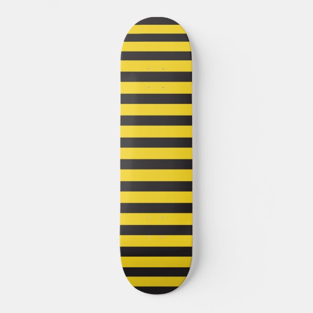 Bumblebee Black Yellow Horizontal Lines Bumble Bee Skateboard (Front)