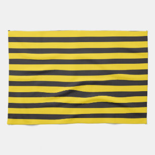 Bumblebee Black Yellow Horizontal Lines Bumble Bee Tea Towel