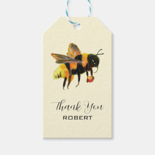 BumbleBee Carrying Pollen - Thank You Custom Name Gift Tags