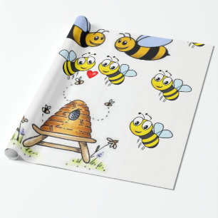 bumblebee childrens wrapping paper gift