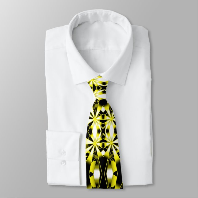 Bumblebee Colour Gradient Perspective Drawing Tie (Tied)