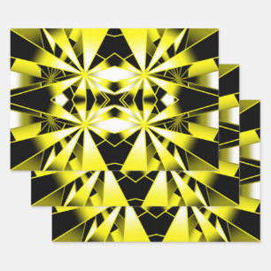 Bumblebee Colour Gradient Perspective Drawing Wrapping Paper Sheet
