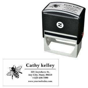 Bumblebee Family Name, Logo & Return Address Self-inking Stamp