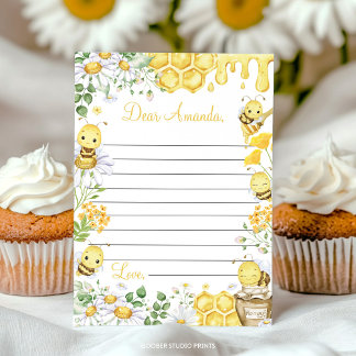 Bumblebee Floral Time Capsule Note Message Card