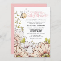 Bumblebee Florals Drive Thru Baby Pink Shower