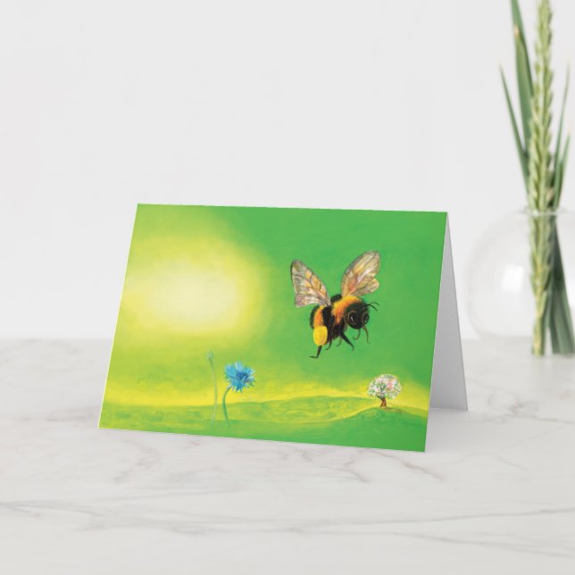 Bumblebee flying illustration card (Front)