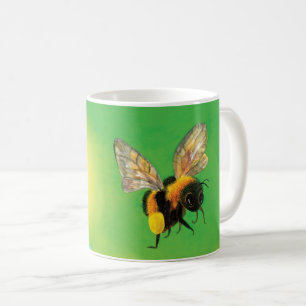 Bumblebee flying illustration coffee mug