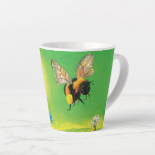 Bumblebee flying illustration small latte mug