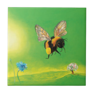 Bumblebee Flying over the Meadow Tile
