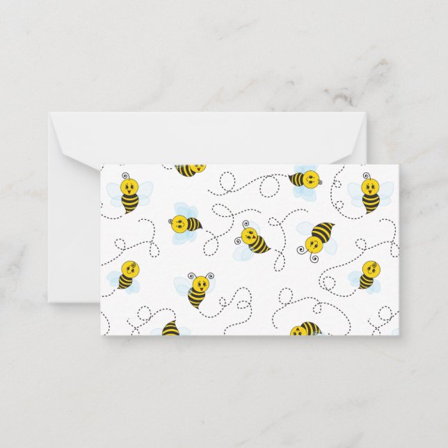 Bumblebee Flying Yellow Black Bumble Bee Card (Front)