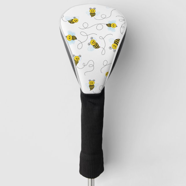 Bumblebee Flying Yellow Black Bumble Bee Golf Head Cover (Front)