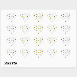 Bumblebee Flying Yellow Black Bumble Bee Heart Sticker