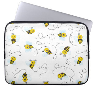 Bumblebee Flying Yellow Black Bumble Bee Laptop Sleeve